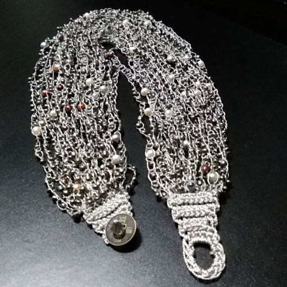 Pearl Macrame Necklace - Picture 2 of 6